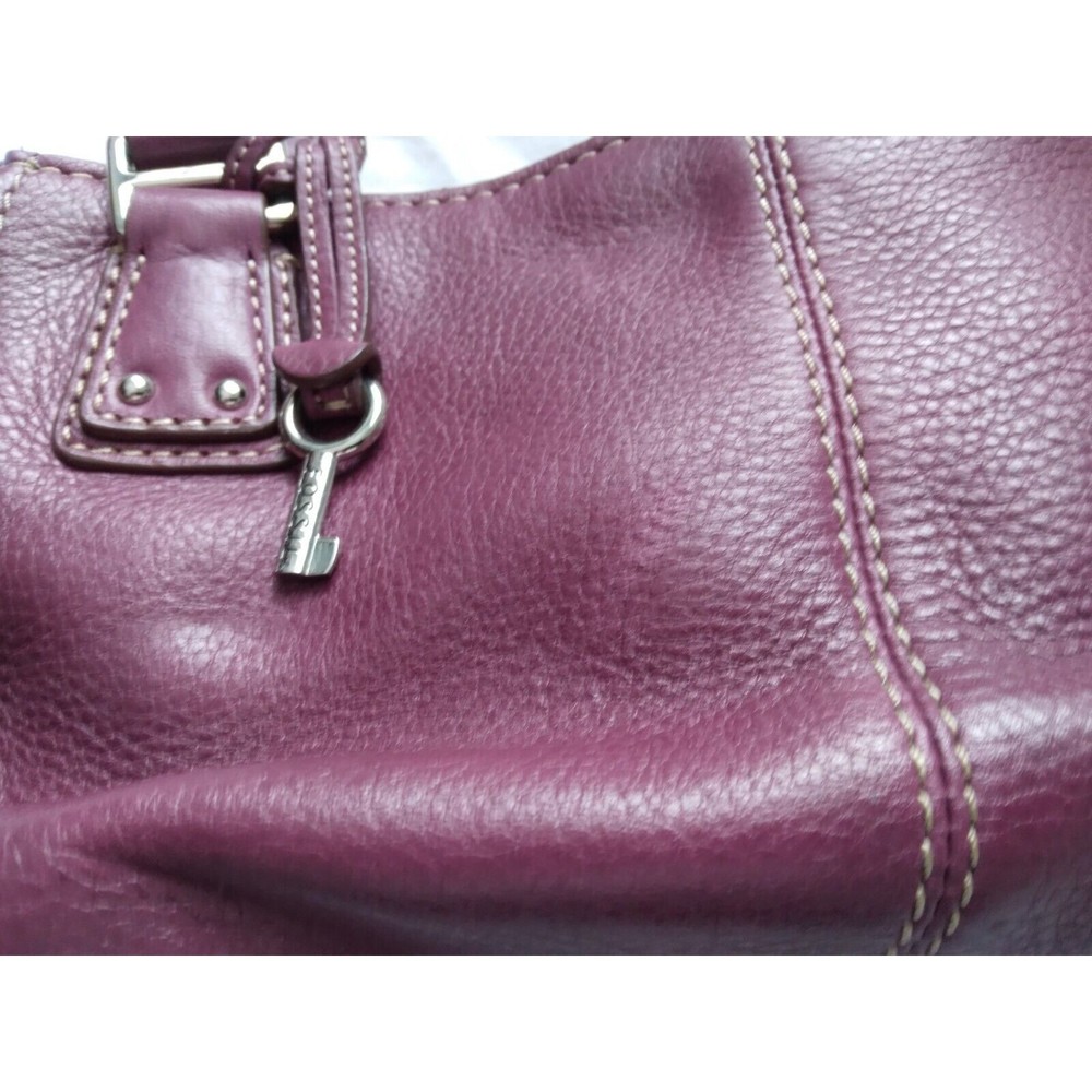 Fossil Purple Leather Shoulder Bag - Picture 6 of 15